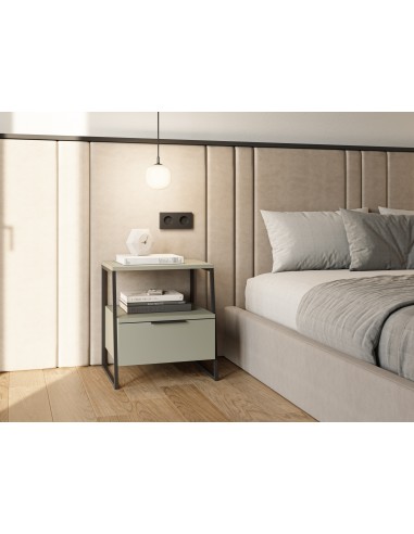 Mesa de cabeceira VELIA 45 X 50, cor verde e...