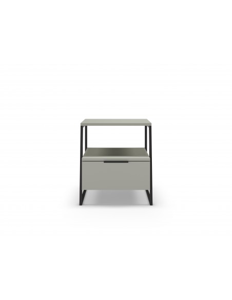 Mesa de cabeceira VELIA 45 X 50, cor verde e base em metal preto