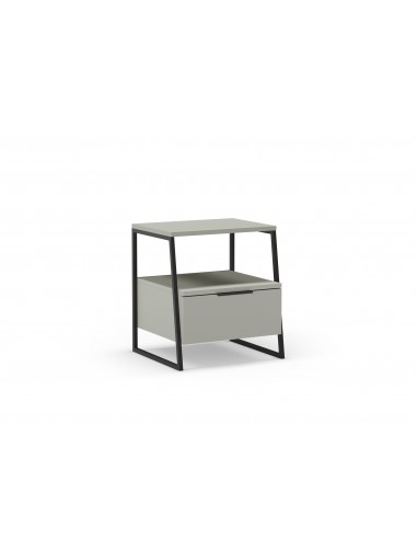 Mesa de cabeceira VELIA 45 X 50, cor verde e base em metal preto