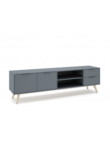 Mueble TV diseño nórdico PISCO 180, pino verde y blanco cera