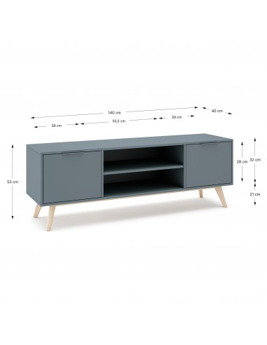 Mueble TV diseño nórdico PISCO 140, pino verde...