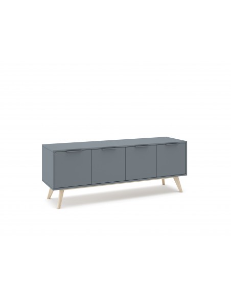 Móvel de TV de design nórdico PISCO 140 x 40, pinho verde e branco cera