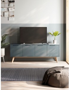 Mueble TV diseño nórdico PISCO 140 x 40, pino verde y... 2