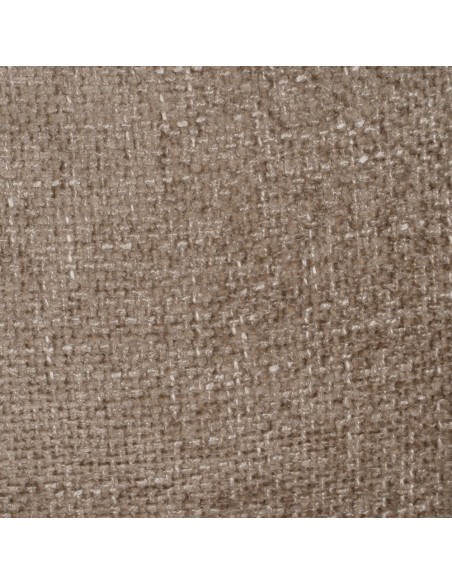 Silla con brazos de diseño nórdico, madera curvada color nogal, tela beige