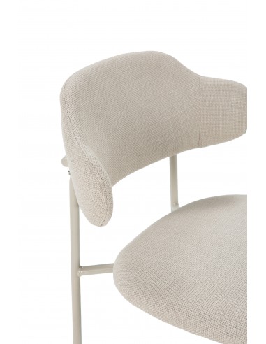 Silla de estilo retro ADRIEL, tejido beige y metal