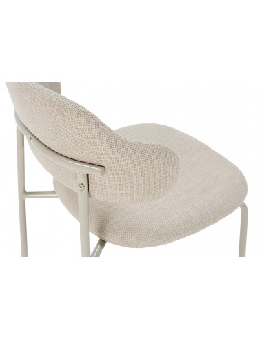 Silla de estilo retro ADRIEL, tejido beige y metal