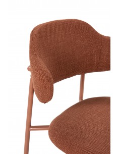 Silla de estilo retro ADRIEL, tejido terracota y metal 2