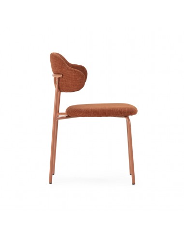 Silla de estilo retro ADRIEL, tejido terracota...