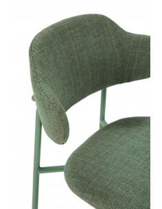 Silla de estilo retro ADRIEL en tejido verde y estructura... 2