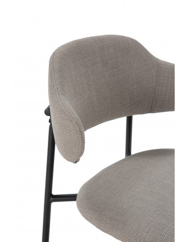 Cadeira ADRIEL estilo retrô em tecido taupe e...