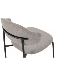 Silla de estilo retro ADRIEL en tejido taupe y estructura... 2