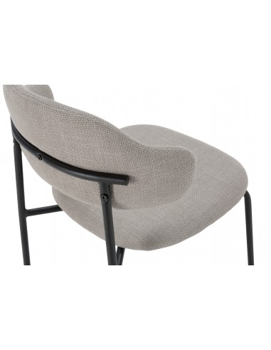 Silla de estilo retro ADRIEL en tejido taupe y...