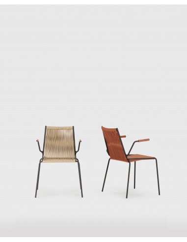 Silla de exterior EMILY con brazos en cuerda...