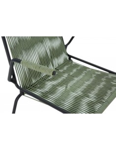 Silla de exterior EMILY con brazos en cuerda verde y... 2