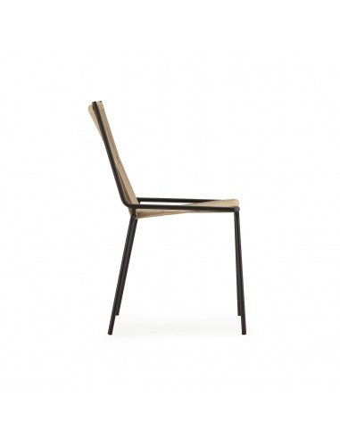 Silla de exterior EMILY en cuerda beige y base...