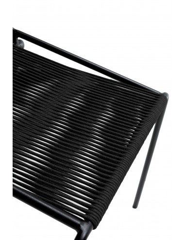 Silla de exterior EMILY en cuerda negro y base...