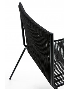 Silla de exterior EMILY en cuerda negro y base de metal... 2
