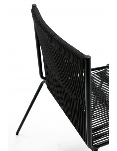 Silla de exterior EMILY en cuerda negro y base...