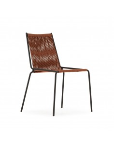 Silla de exterior EMILY en cuerda terracota y base de...