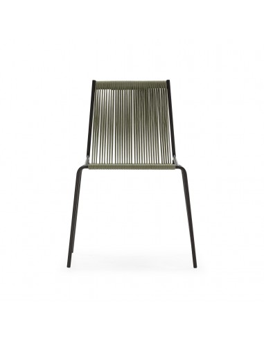 Silla de exterior EMILY en cuerda verde y patas...