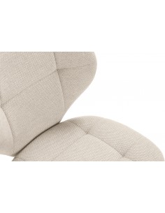 Silla de comedor MAORI, tela beige y patas de metal negro 2
