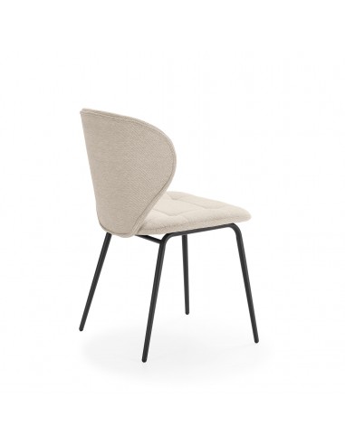 Silla de comedor MAORI, tela beige y patas de...