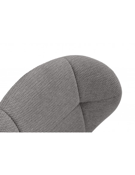 Silla de comedor MAORI, tela gris y patas de metal negro