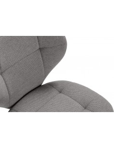 Silla de comedor MAORI, tela gris y patas de metal negro 2