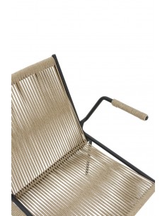 Silla de exterior EMILY con brazos en cuerda beige y... 2
