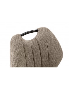 Silla de diseño MULI, respaldo acolchado tejido marrón y... 2