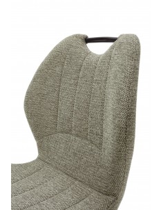 Silla de diseño MULI, respaldo acolchado tejido verde y... 2