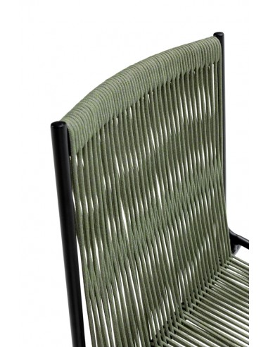 Silla de exterior EMILY en cuerda verde y patas...