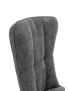 Silla de comedor DAMON, tejido gris, patas de metal negro 2