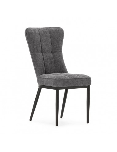 Silla de comedor DAMON, tejido gris, patas de...