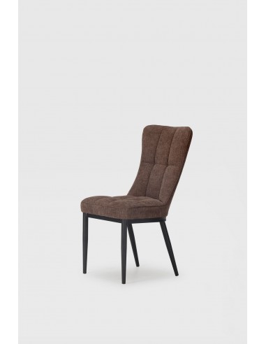 Silla de comedor DAMON, tejido marrón, patas de...