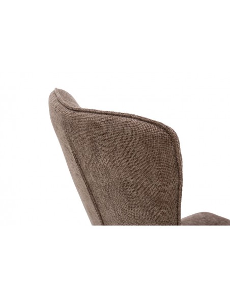 Silla de comedor DAMON, tejido marrón, patas de metal negro