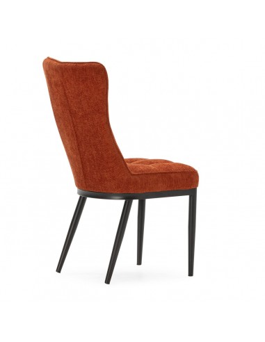 Cadeira de jantar DAMON, tecido terracota, pes...