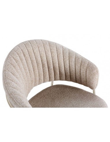 Silla de comedor con brazos LETICIA, tela beige...