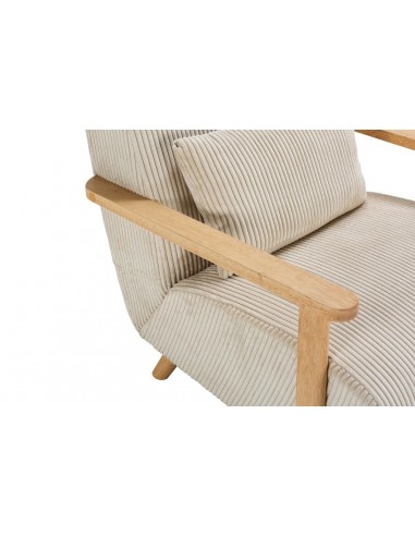 MEGAN Poltrona de madeira natural, tecido...