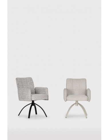 MINDI Silla giratoria con brazos, tejido beige...