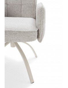 MINDI Silla giratoria con brazos, tejido beige pata y... 2
