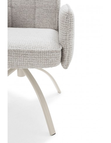 MINDI Silla giratoria con brazos, tejido beige...