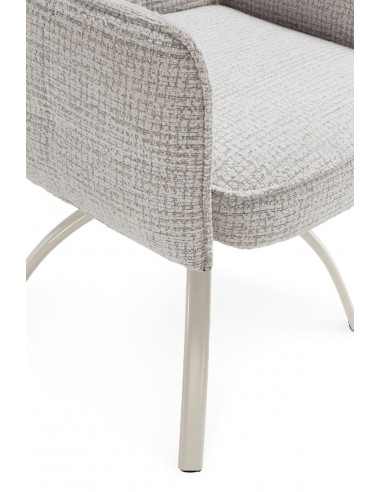 MINDI Silla giratoria con brazos, tejido beige...