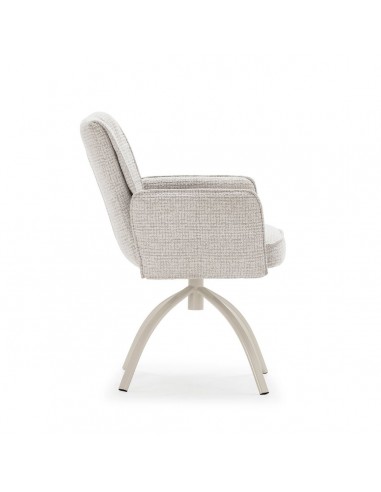 MINDI Silla giratoria con brazos, tejido beige...