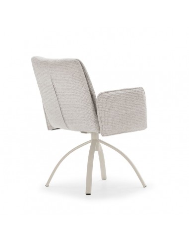 MINDI Silla giratoria con brazos, tejido beige...