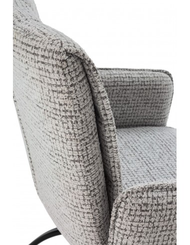 Silla giratoria MINDI con brazos, tejido gris y...