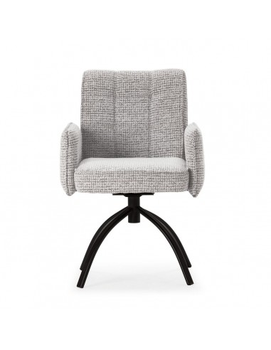 Silla giratoria MINDI con brazos, tejido gris y...