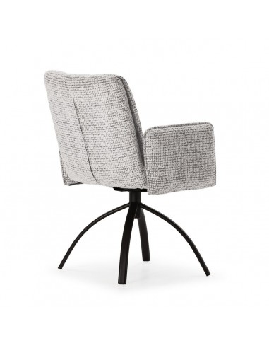 Silla giratoria MINDI con brazos, tejido gris y...