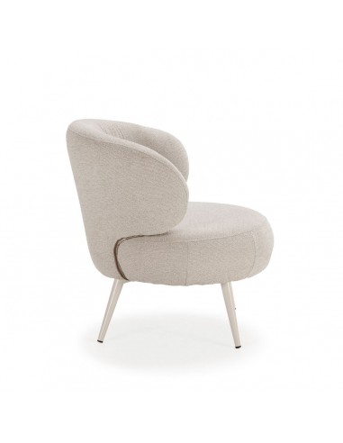 Butaca redonda LIVA de tejido en beige y metal...
