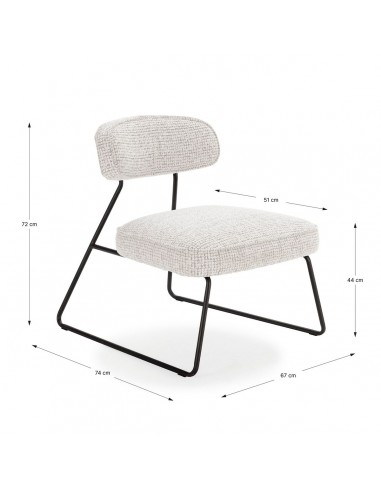 Silla de diseño ELON de tejido blanco y beige,...